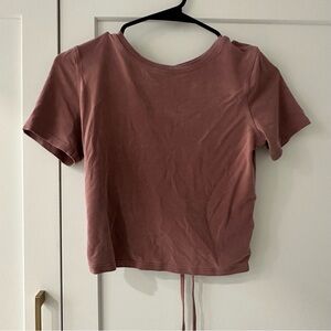 lululemon athletica Pink Crop Fitted T-Shirt